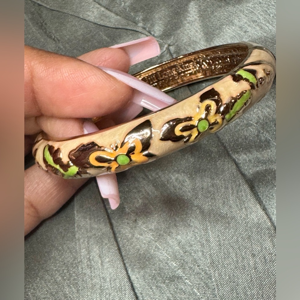 Rosegold & Cream Floral Bangle